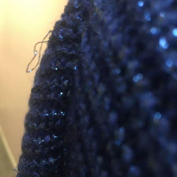 Size S American Apparel Blue Metallic Fisherman Sweater - Picture 13 of 15